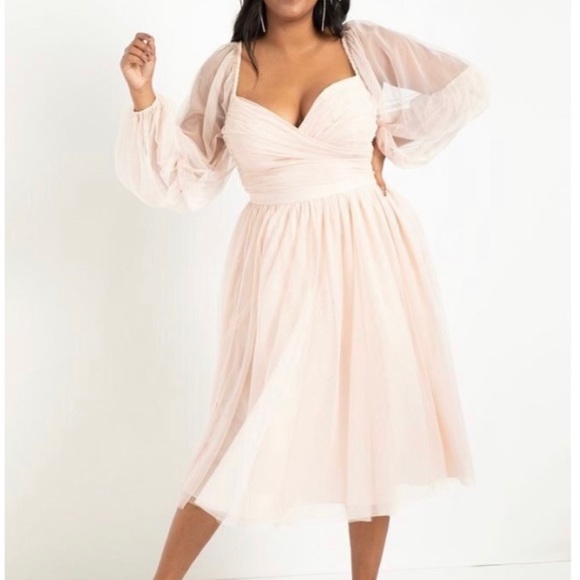 NWT Nabela Noor x ELOQUII - Ethereal Midi Dress - size 14 + 16 available - Picture 1 of 5